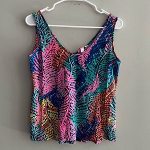 Lilly Pulitzer Vibrant Cotton Tank Sz XS